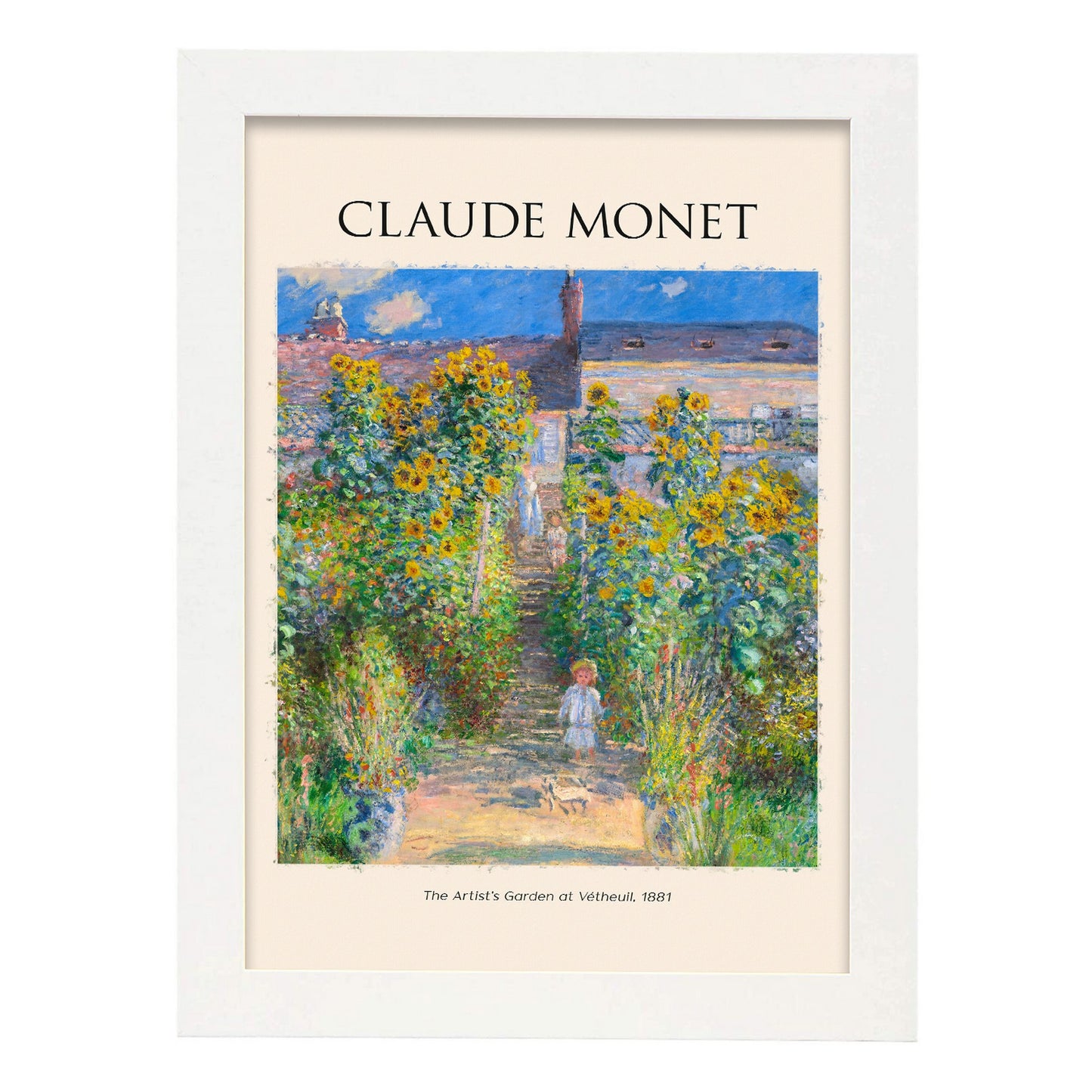 Lámina de Artists Garden en Vetheuil de Claude Monet