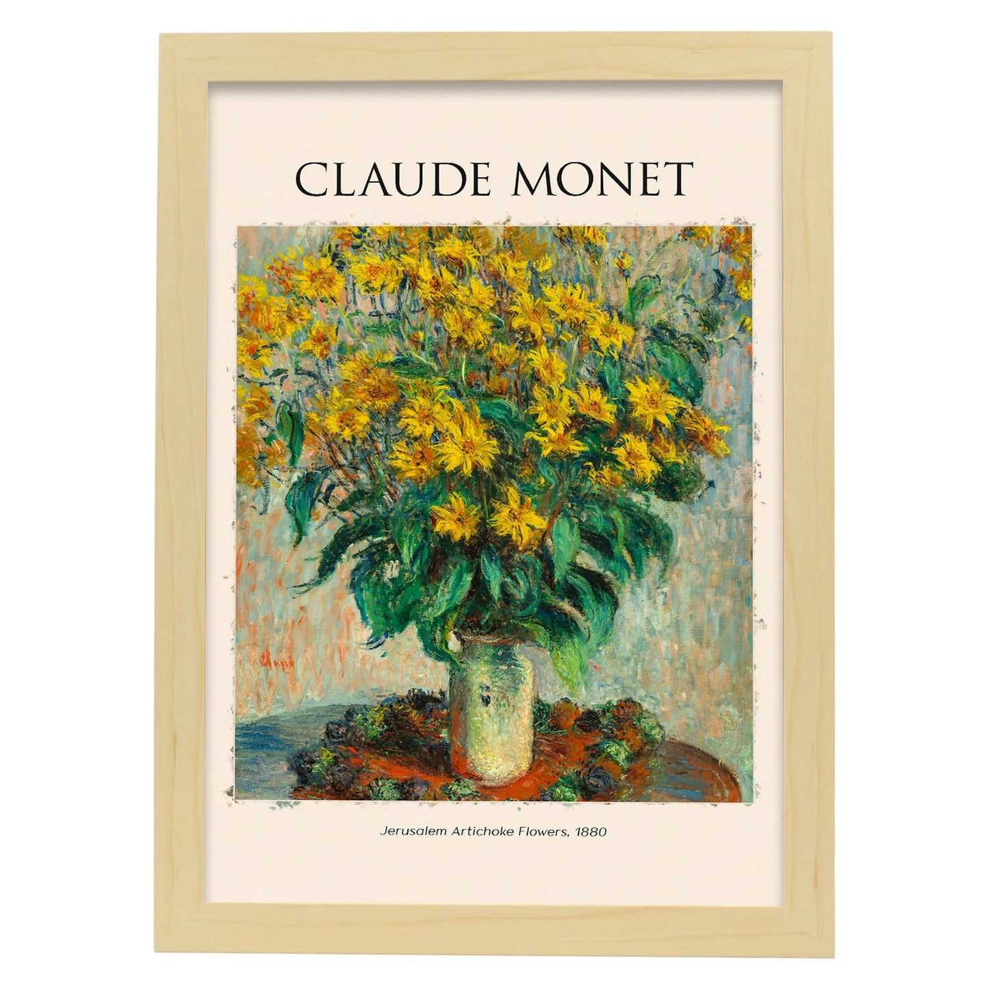 Lámina de Flores de Alcachofas inspirada en Claude Monet