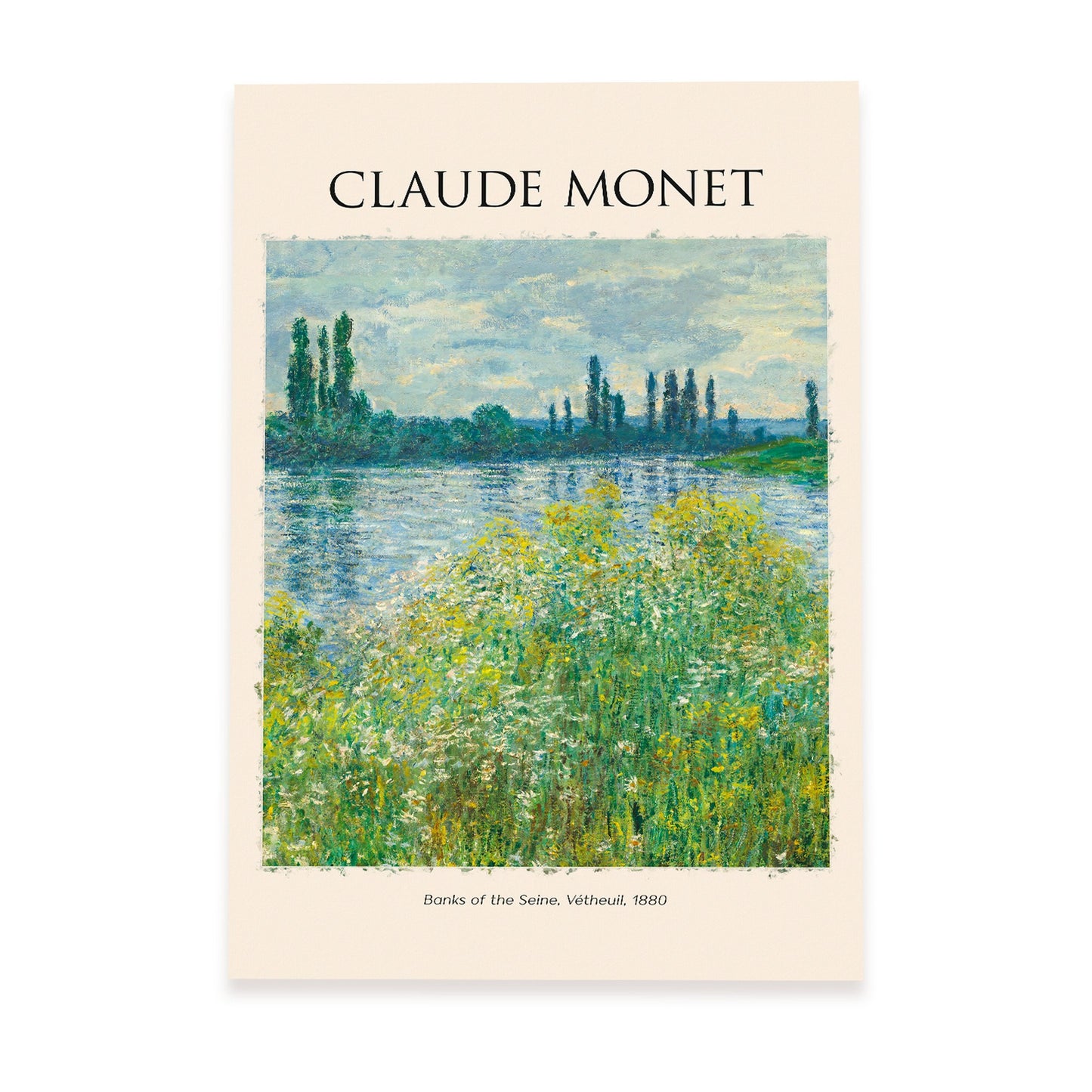 Lámina de Bancos del Sena inspirada en Claude Monet