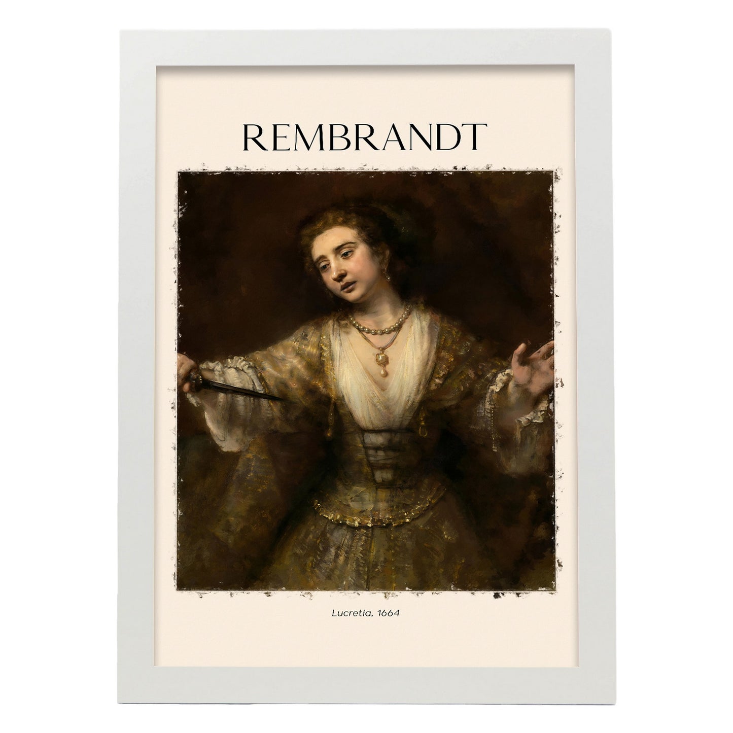 Lámina decorativa Lucretia inspirada en Rembrandt