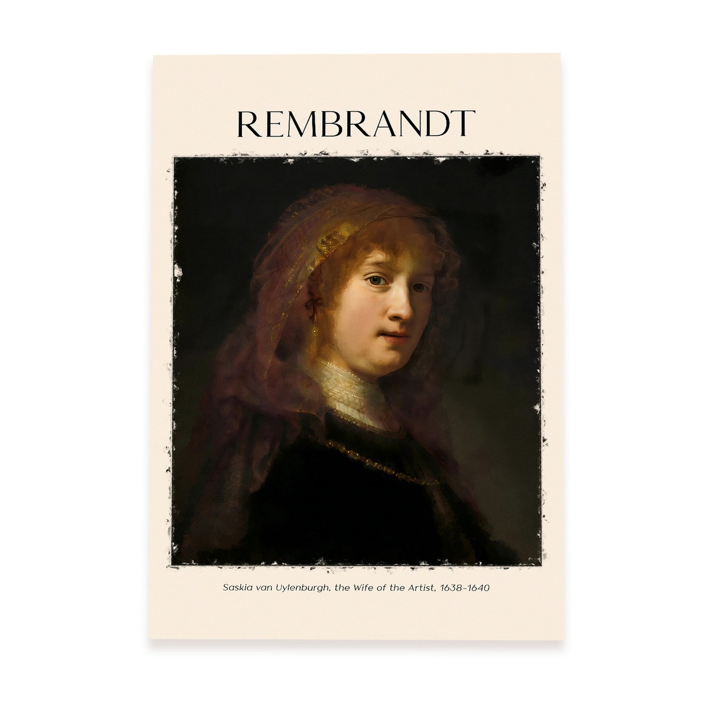 Lámina de Saskia Van Uylenburgh inspirada en Rembrandt