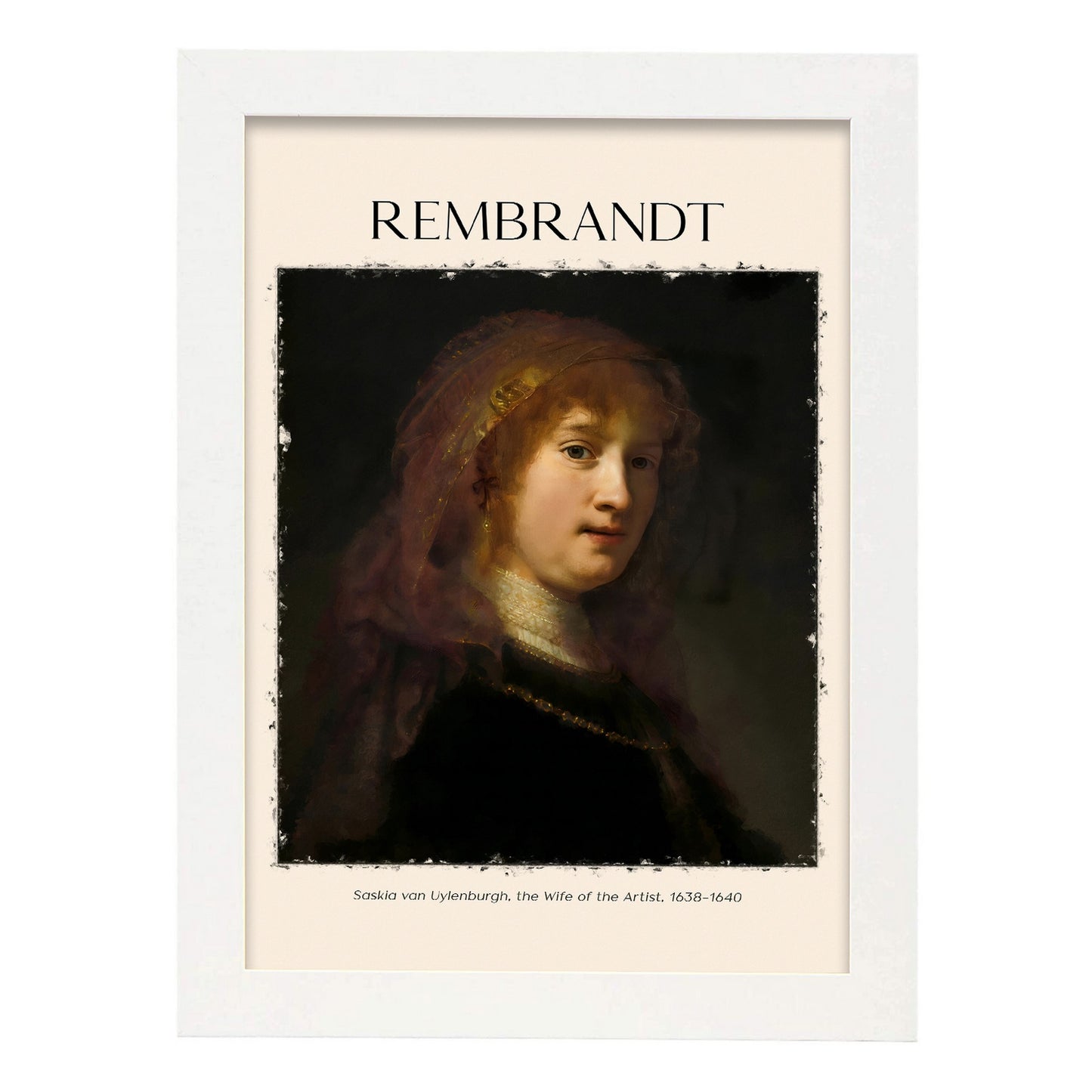 Lámina de Saskia Van Uylenburgh inspirada en Rembrandt