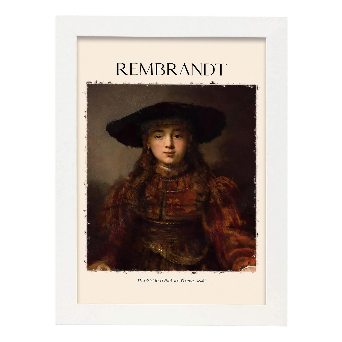 Lámina decorativa de La chica inspirada en Rembrandt