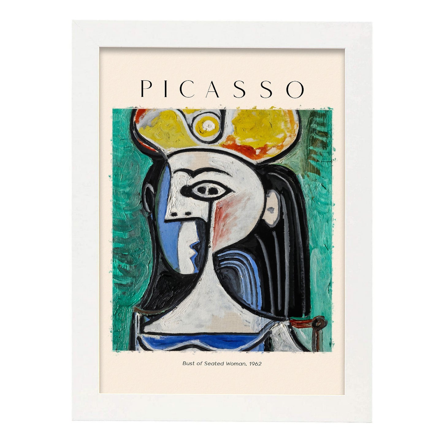 Lámina inspirada en Picasso de Busto de Mujer Sentada
