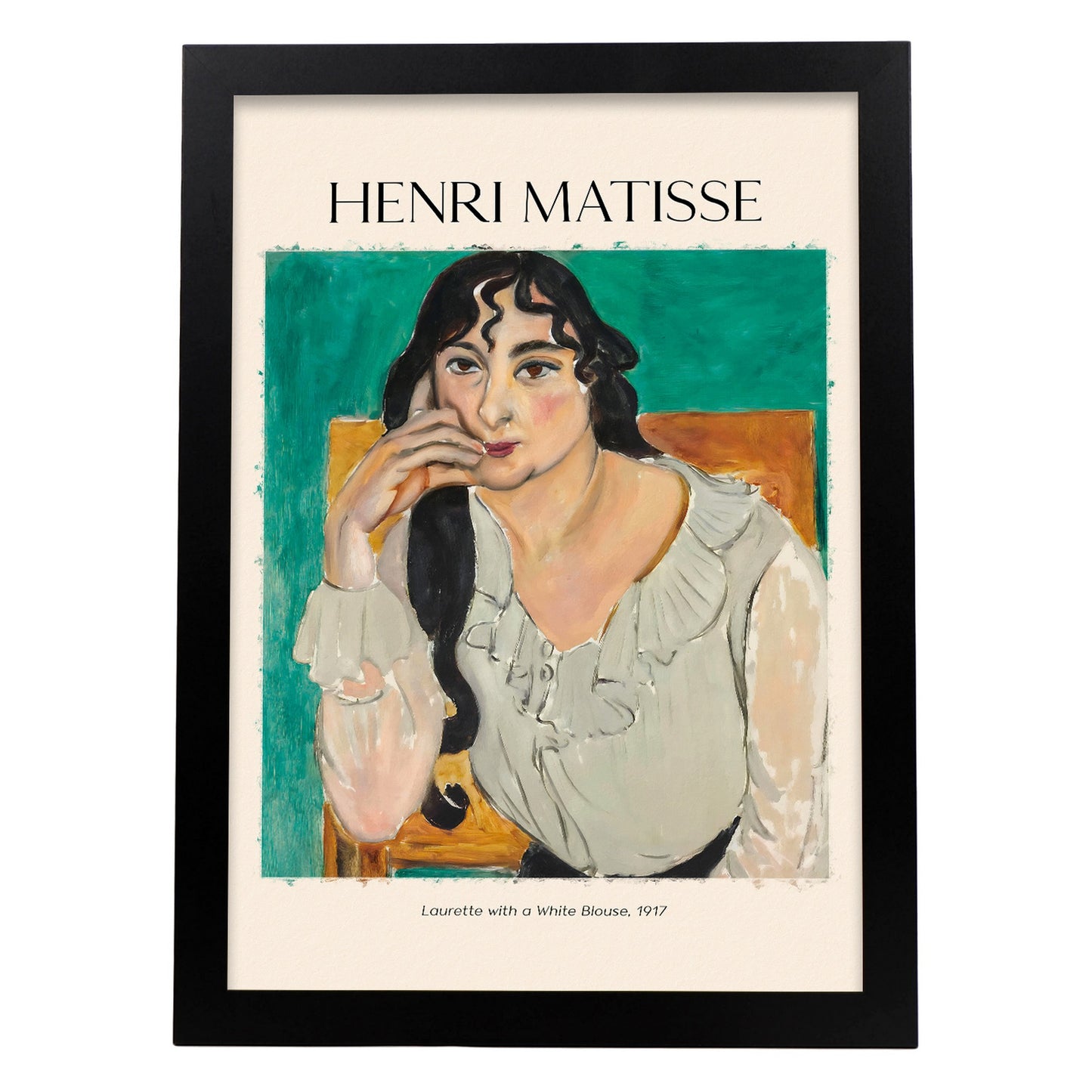 Lámina poster de Laurette con blusa blanca inspirada en Henri Matisse