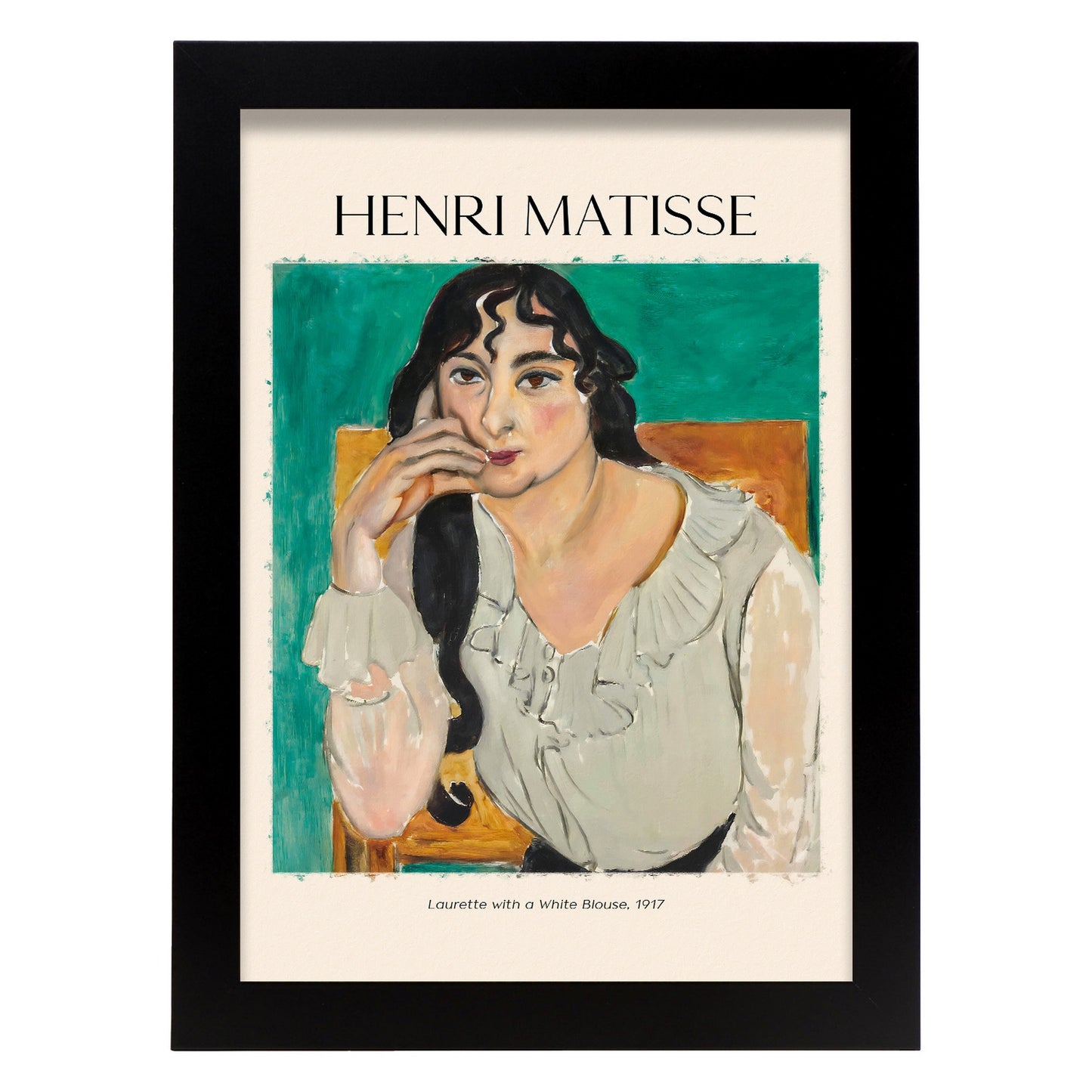 Lámina poster de Laurette con blusa blanca inspirada en Henri Matisse