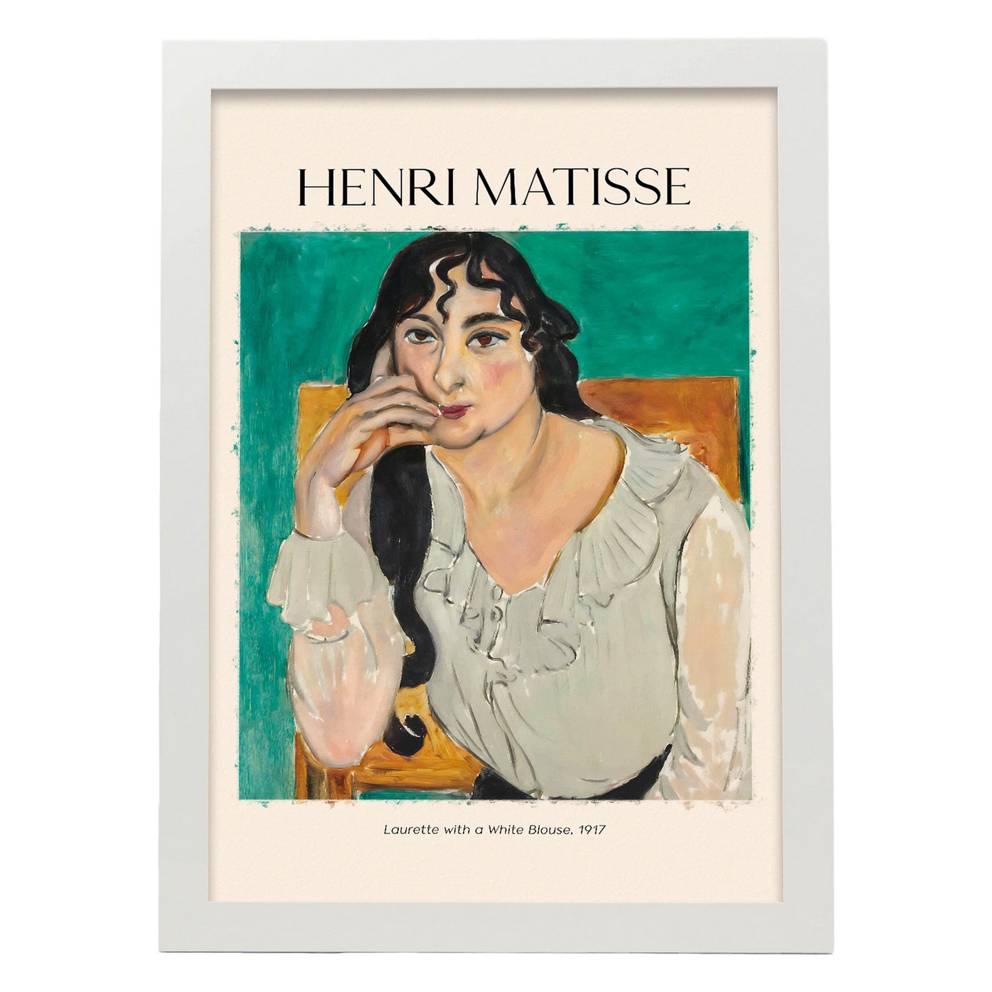 Lámina poster de Laurette con blusa blanca inspirada en Henri Matisse