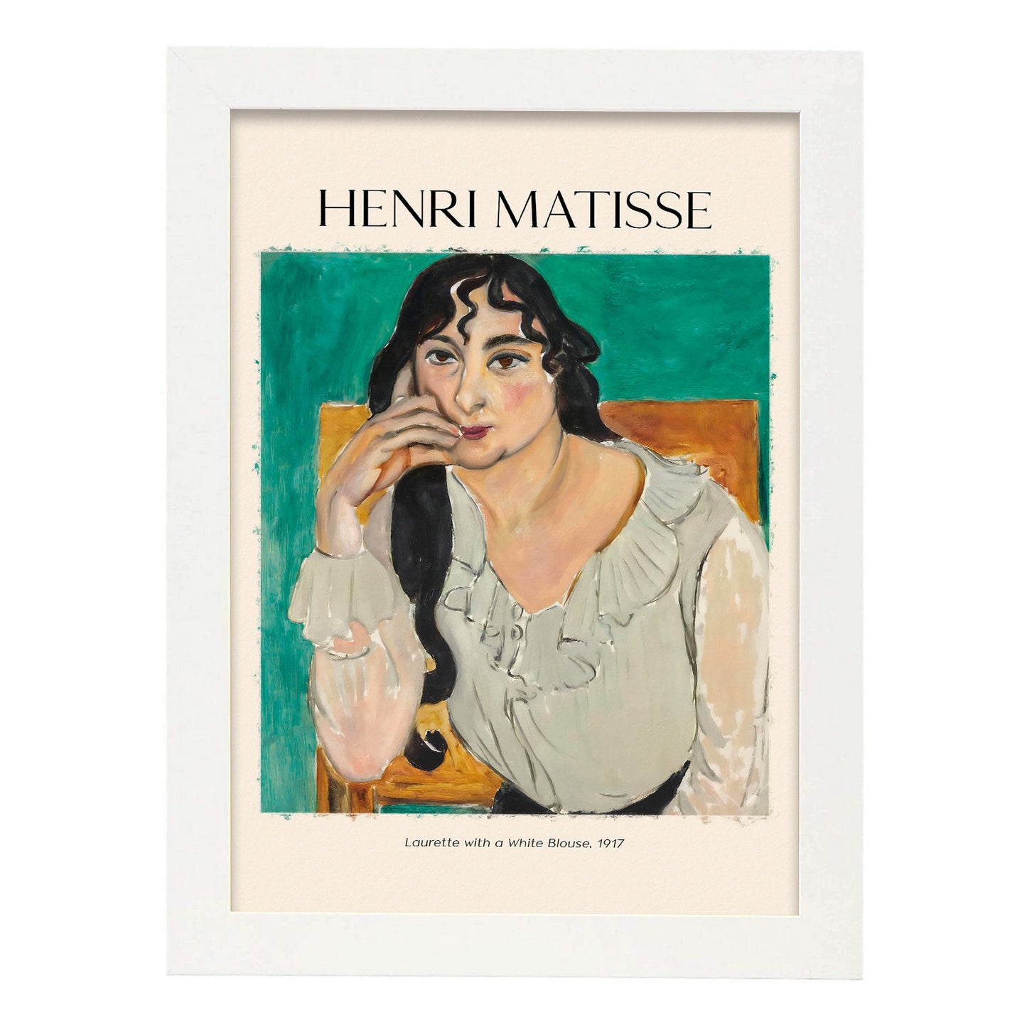 Lámina poster de Laurette con blusa blanca inspirada en Henri Matisse