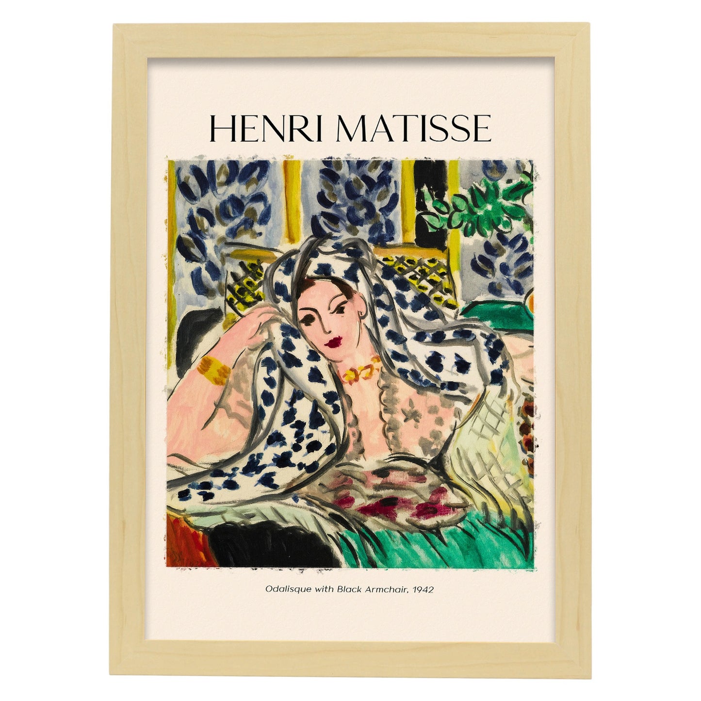 Lámina Odalisque con sillón negro inspirada en Henri Matisse