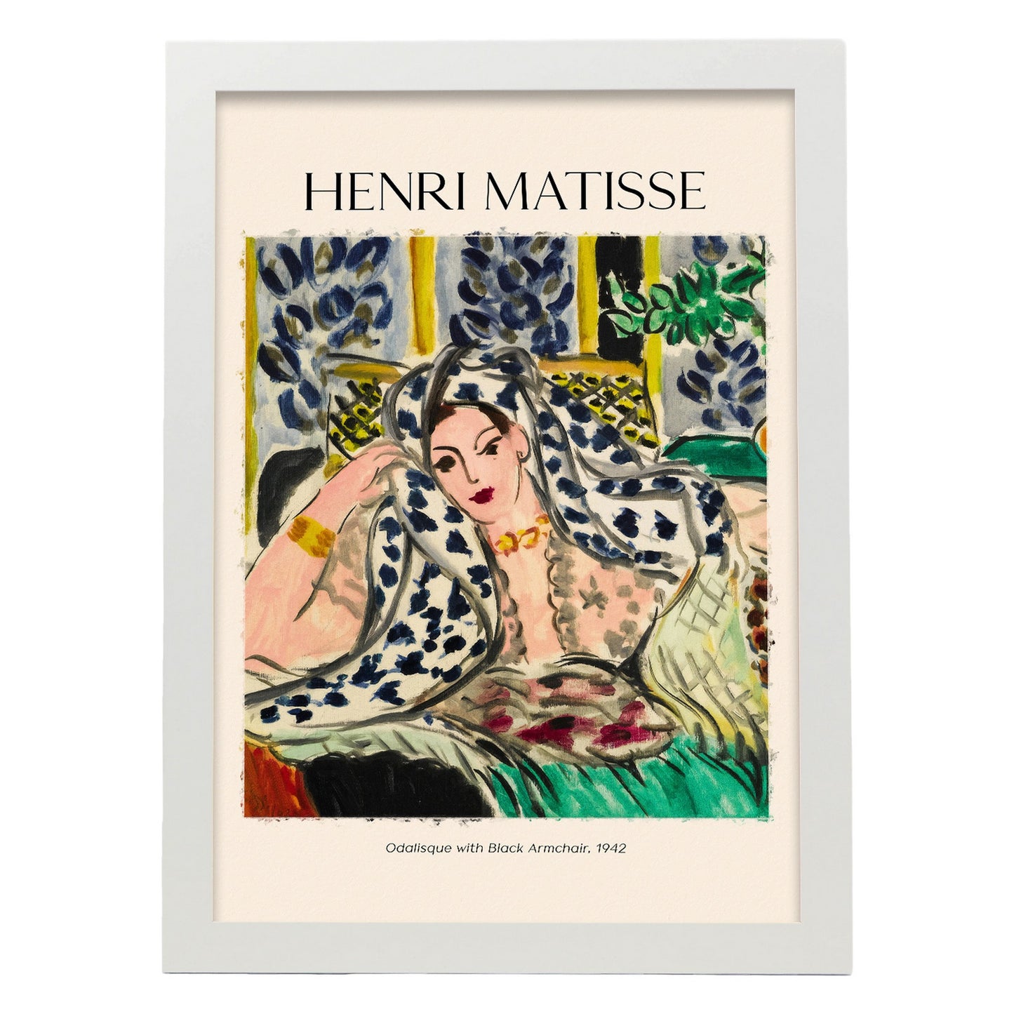 Lámina Odalisque con sillón negro inspirada en Henri Matisse