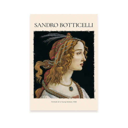 Lámina de Retrato de Mujer Joven inspirada en Sandro Botticelli
