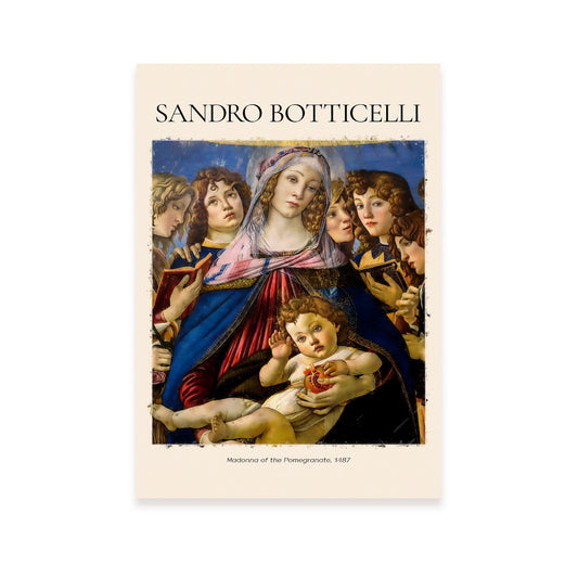 Lámina decorativa de Madonna de la Granada inspirada en Sandro Botticelli