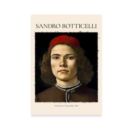 Lámina decorativa de Retrato de un joven inspirada en Sandro Botticelli