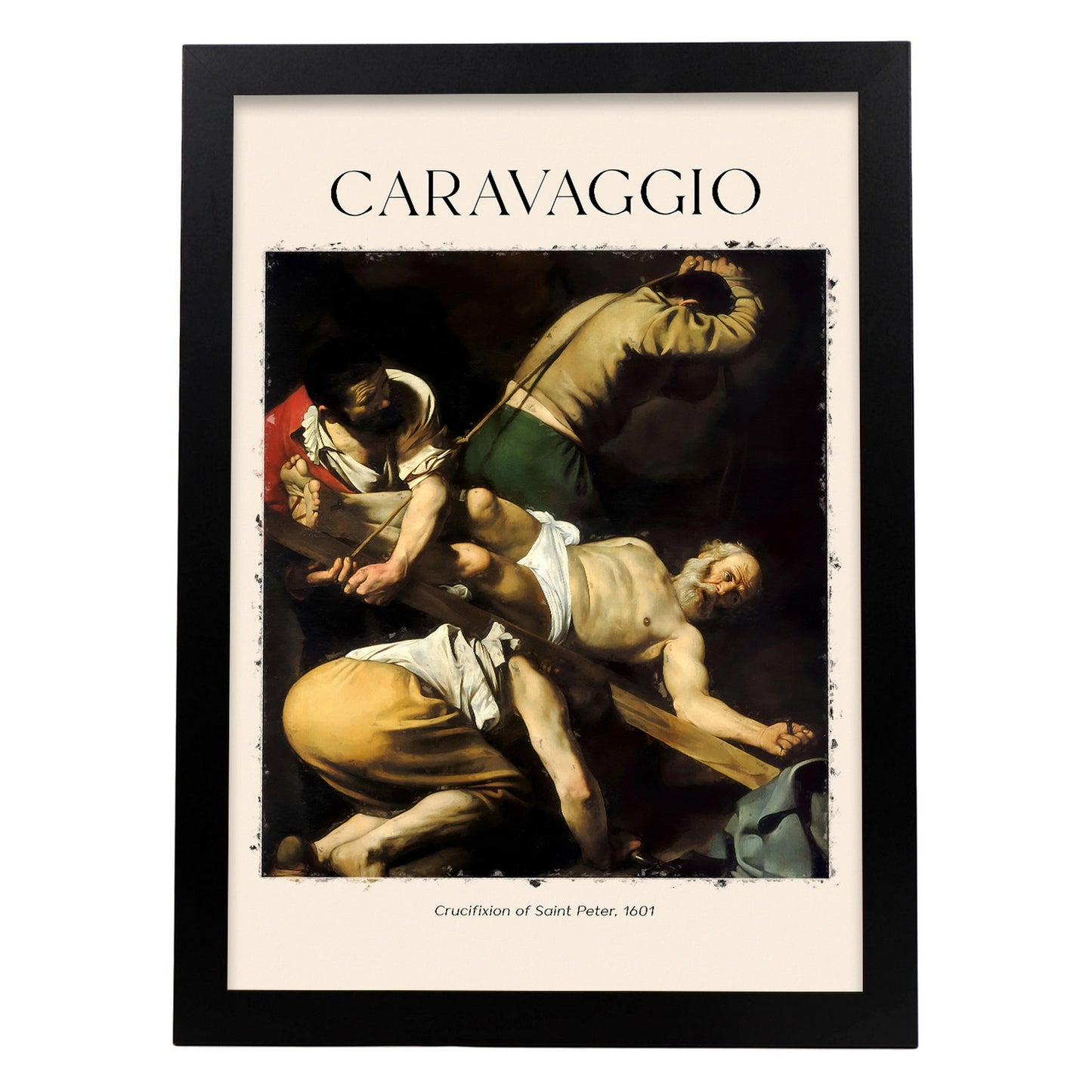 Lámina de Crucifixión de San Pedro inspirada en Caravaggio