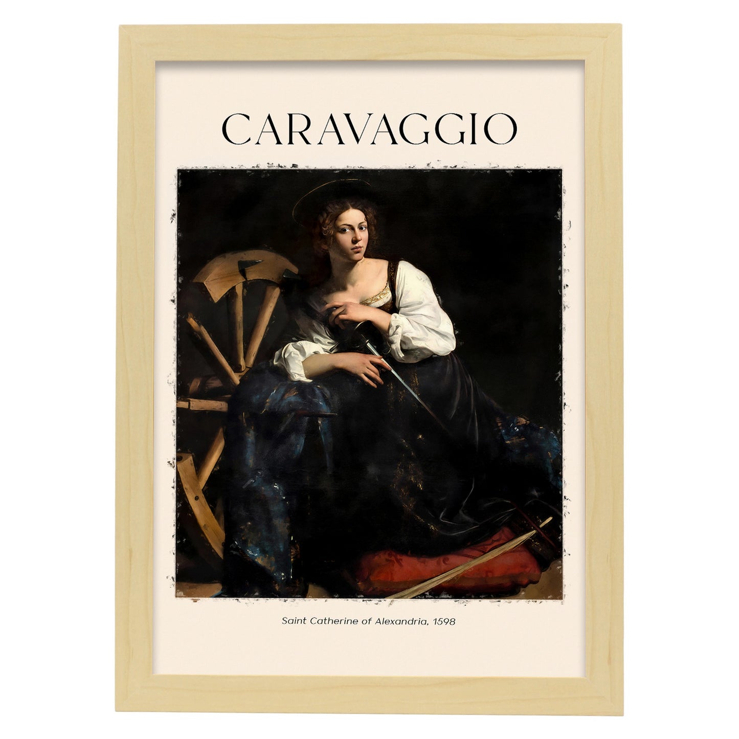 Lámina de Santa Catherine de Alejandría inspirada en Caravaggio
