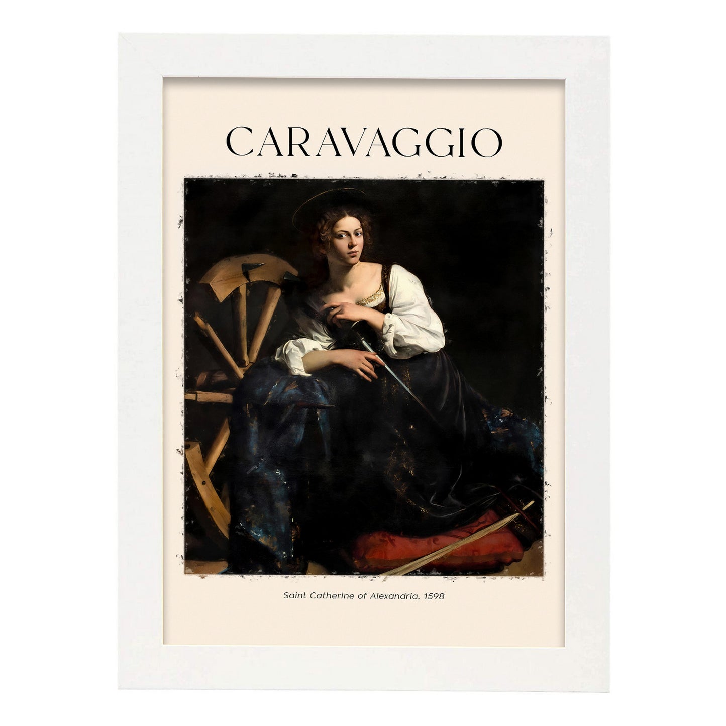Lámina de Santa Catherine de Alejandría inspirada en Caravaggio