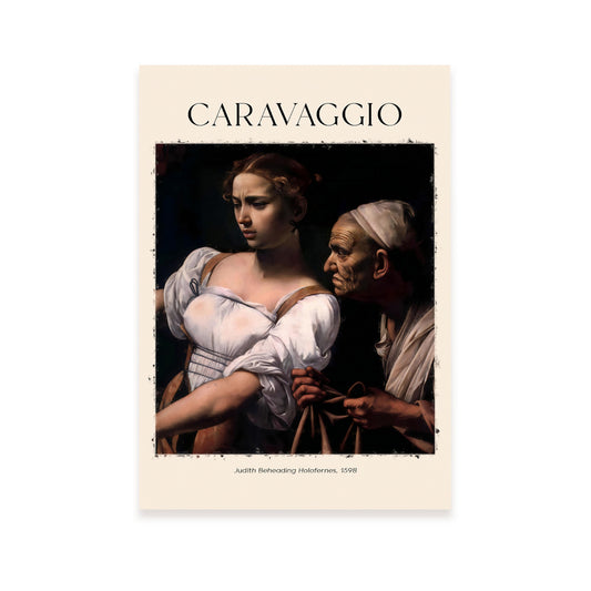 Lámina de Judith decapitando a Holofernes inspirada en Caravaggio