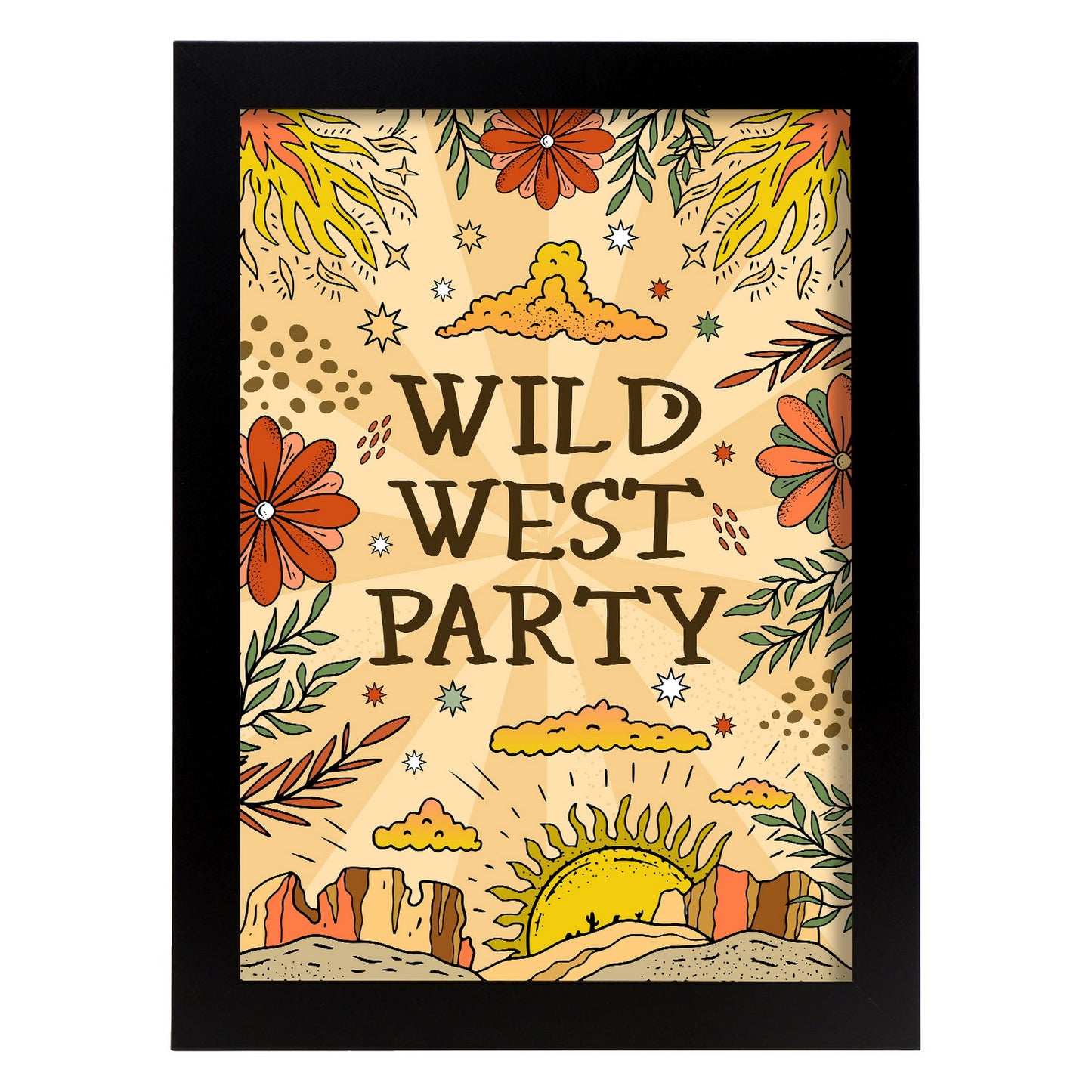 Lámina decorativa Wild West Party y estampados de arte de pared estético