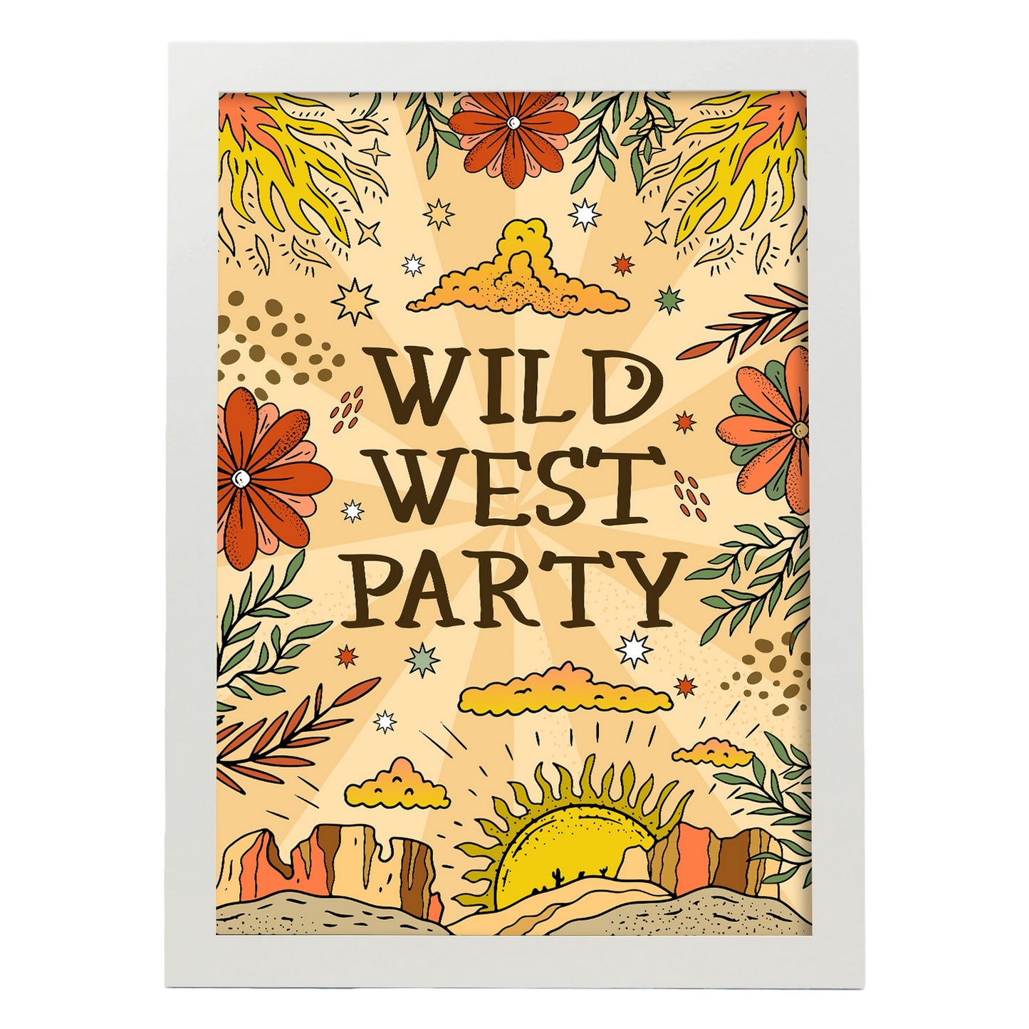 Lámina decorativa Wild West Party y estampados de arte de pared estético