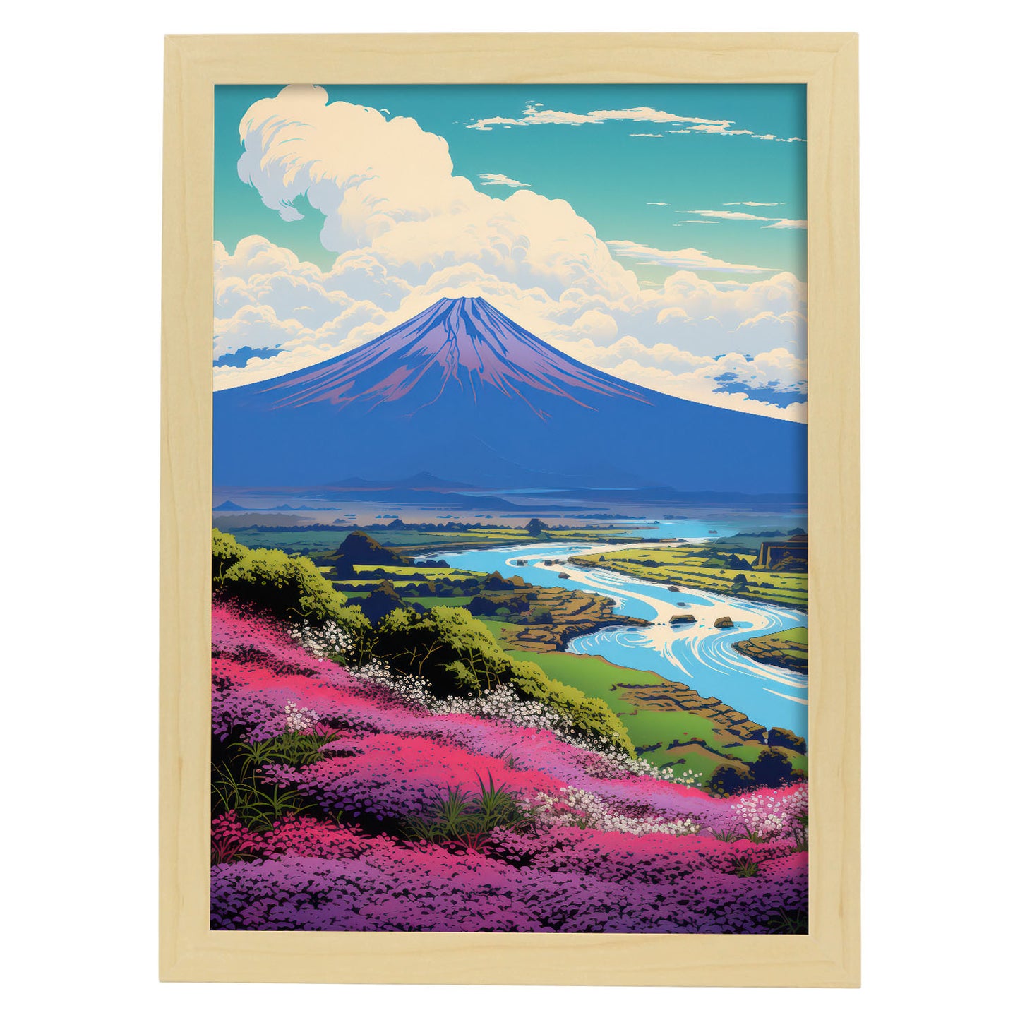 Nacnic Lámina Decorativa Ecléctica Mt. Fuji Noble Range en Japonés