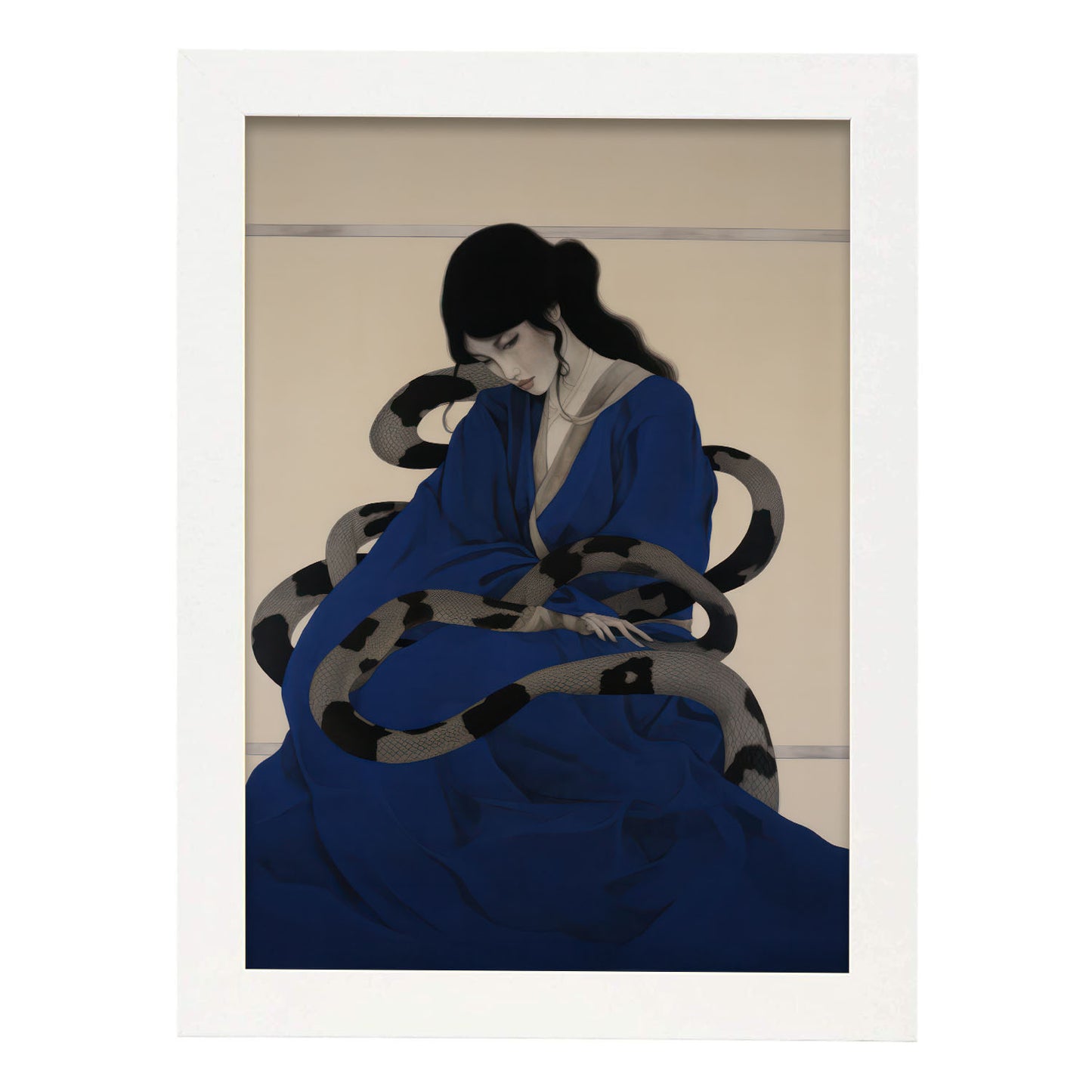 Lamina Nacnic de Dama Serpiente en Azul