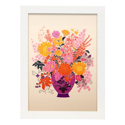 Lamina Nacnic de Flores Abigarradas en Jarrón Ecléctico