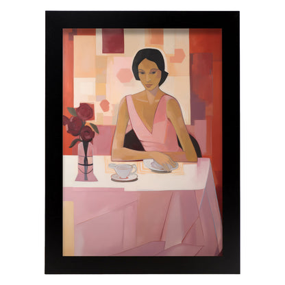 Lamina Nacnic Chica de la Mañana en Habitación Rosa Ecléctica