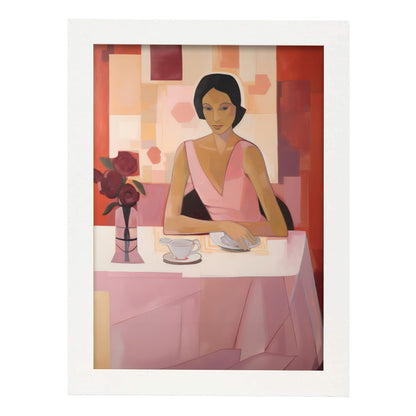 Lamina Nacnic Chica de la Mañana en Habitación Rosa Ecléctica