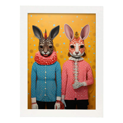 Nacnic Lámina Dúo de Liebre en Animales Eclécticos