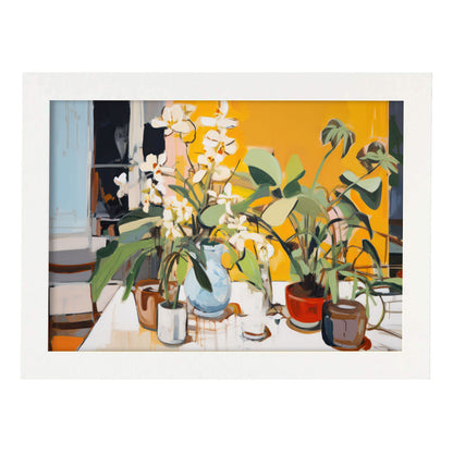 Nacnic Lámina de Flores y Plantas Amarillas para Interior Ecléctico