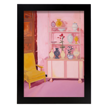 Lámina Nacnic Formas de Jarrones en Rosa Interior Ecléctico