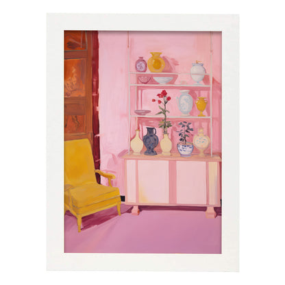 Lámina Nacnic Formas de Jarrones en Rosa Interior Ecléctico