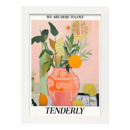 Lámina Nacnic Con ternura en Jarrón de flores ecléctico