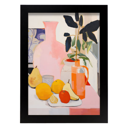 Nacnic Lámina de Jarrón de Cítricos en Habitación Rosa Ecléctica