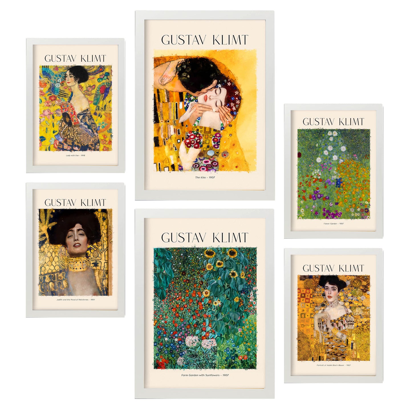 Set de 6 láminas de Klimt