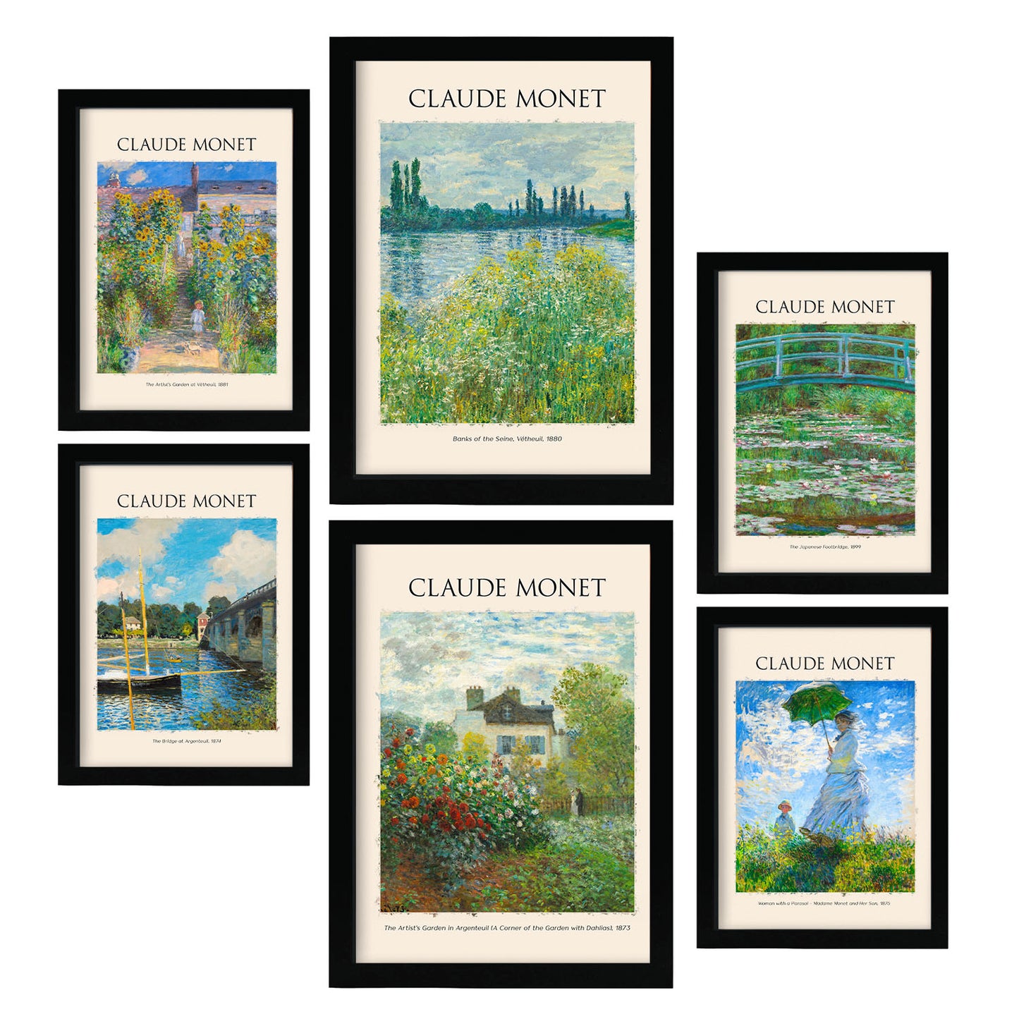 Conjunto de 6 láminas de Monet 2 de Galería del Pintor