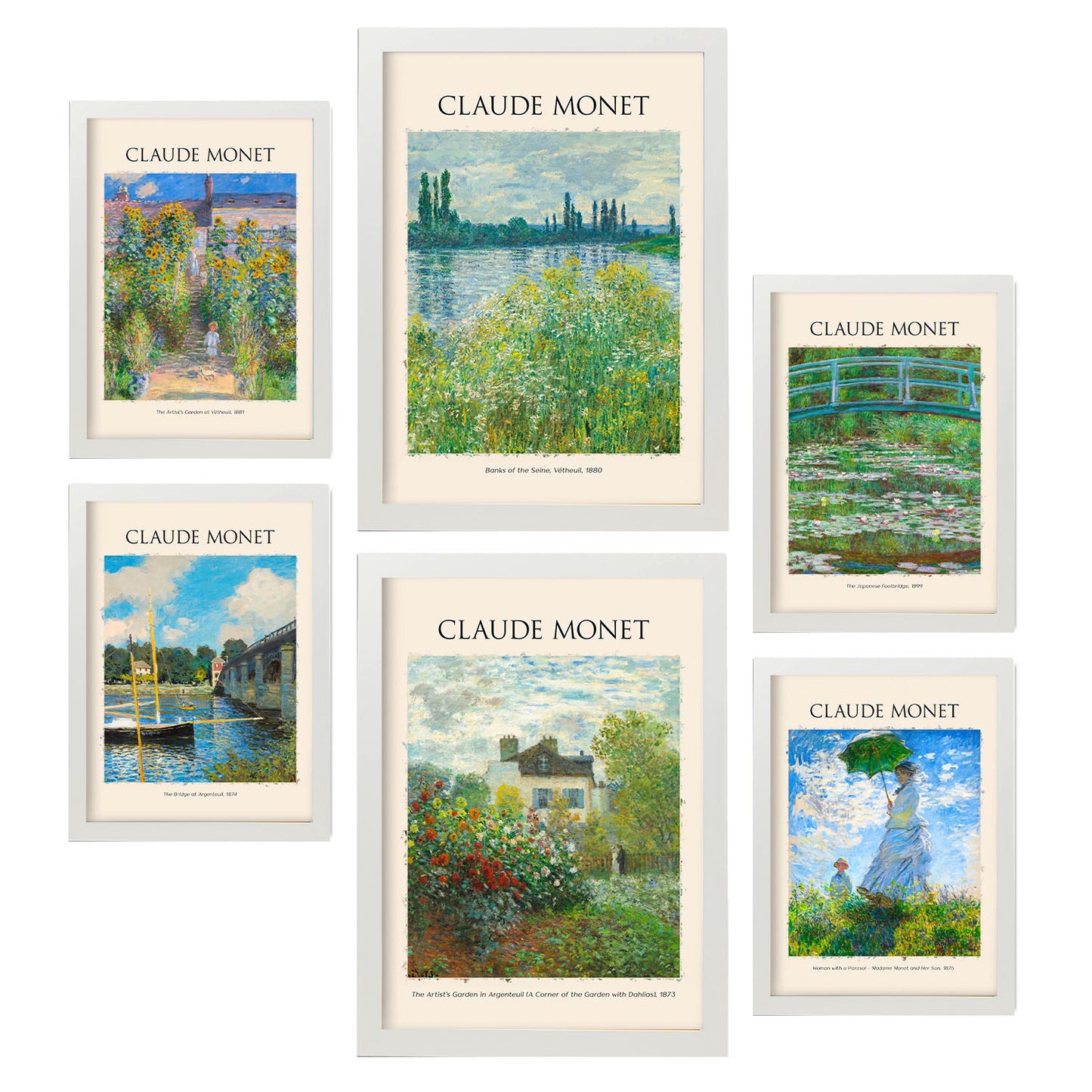 Conjunto de 6 láminas de Monet 2 de Galería del Pintor