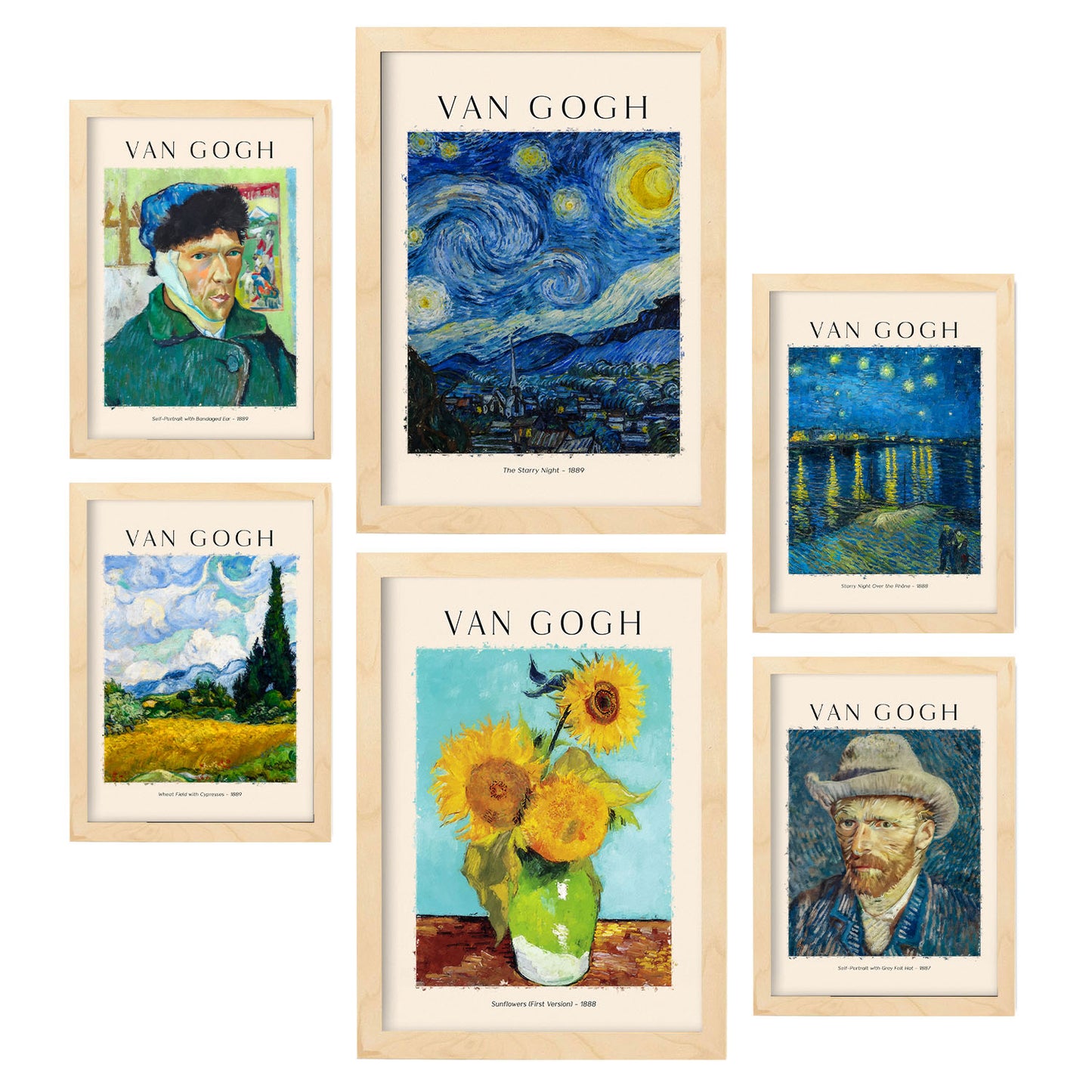 Conjunto de 6 láminas de Van Gogh
