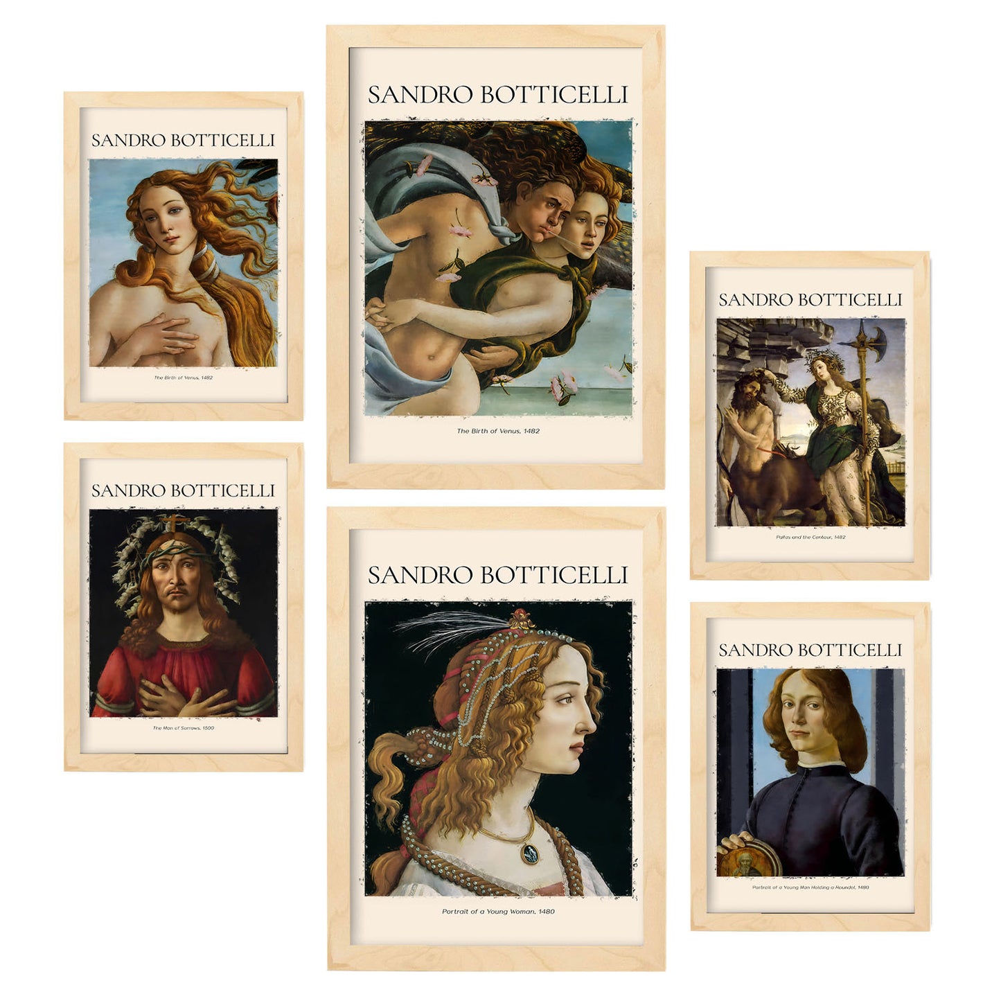 Nacnic Set de 6 Láminas de Sandro Boticelli 2 Colección de Obras de Arte