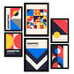 Nacnic Set de 6 Laminas en Estilo Bauhaus con Diseño Geométrico
