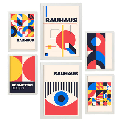 Nacnic Set de 6 Láminas Estilo Bauhaus con Diseño Geométrico