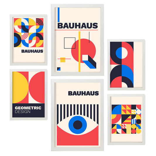 Nacnic Set de 6 Láminas Estilo Bauhaus con Diseño Geométrico