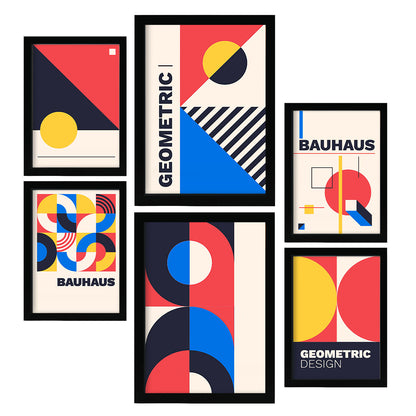 Nacnic Set de 6 Laminas Estilo Bauhaus con Diseño Geométrico