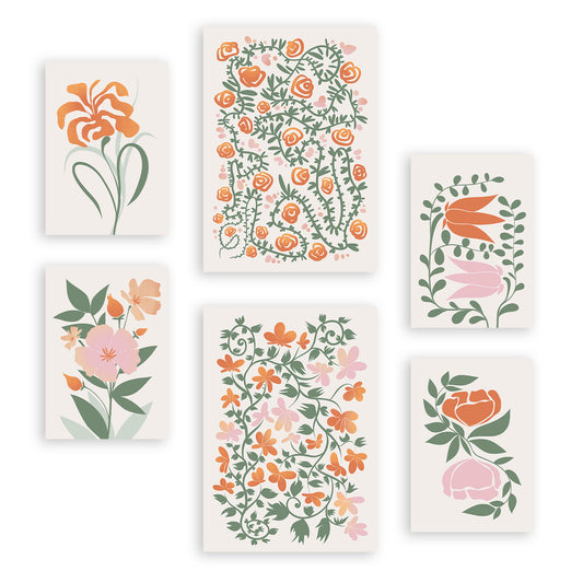 Nacnic Set de 6 Láminas Abstractas de Flores
