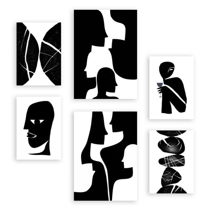 Nacnic Set de 6 Láminas Cabeza Atavista en Amantes Abstracto