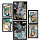 Nacnic Set de 6 Laminas Abstractas de Flores Hodgepodge