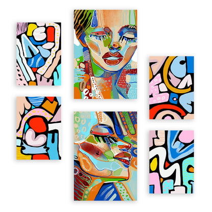 Nacnic Set de 6 Laminas Lady Mazarelli en Abstracto Femenino