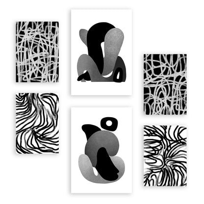 Nacnic Set de 6 Laminas de Artesanía de Kaput en Amantes Abstracto