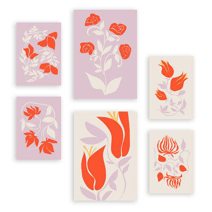 Nacnic Set de 6 Láminas Abstractas de Flores Espléndidas