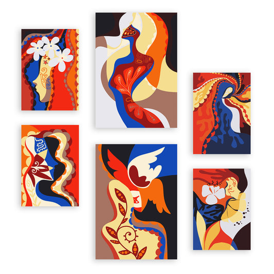 Nacnic Set de 6 Láminas Abstractas Femeninas en Dominio Fascinante